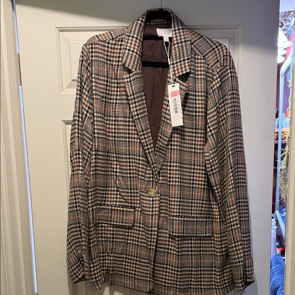 Everly Women’s Multicolor Houndstooth Blazer NWT - Picture 4 of 5
